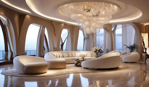 Vue intérieure d'un luxueux hôtel à Cannes avec un service de conciergerie